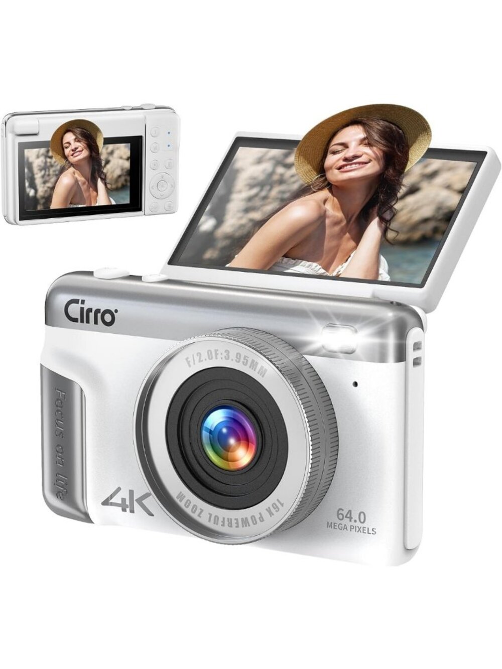 4K Digital Camera 21MP CMOS | 3" Flip Screen Vlogging | Built-in Mic | 16